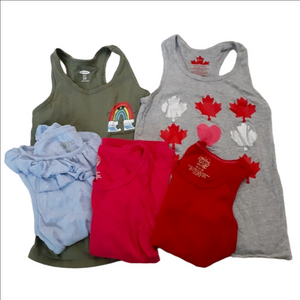 5 Piece Bundle of Girl's Size 7-8 (S-M) Summer Tank Tops